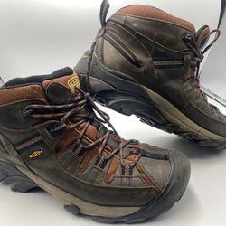KEEN Targhee II Boots Mens 11 Waterproof Leather Mid Top Hiking Shitake 1013265