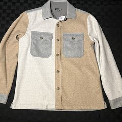 Express Wool Color Block Shirt Button Up