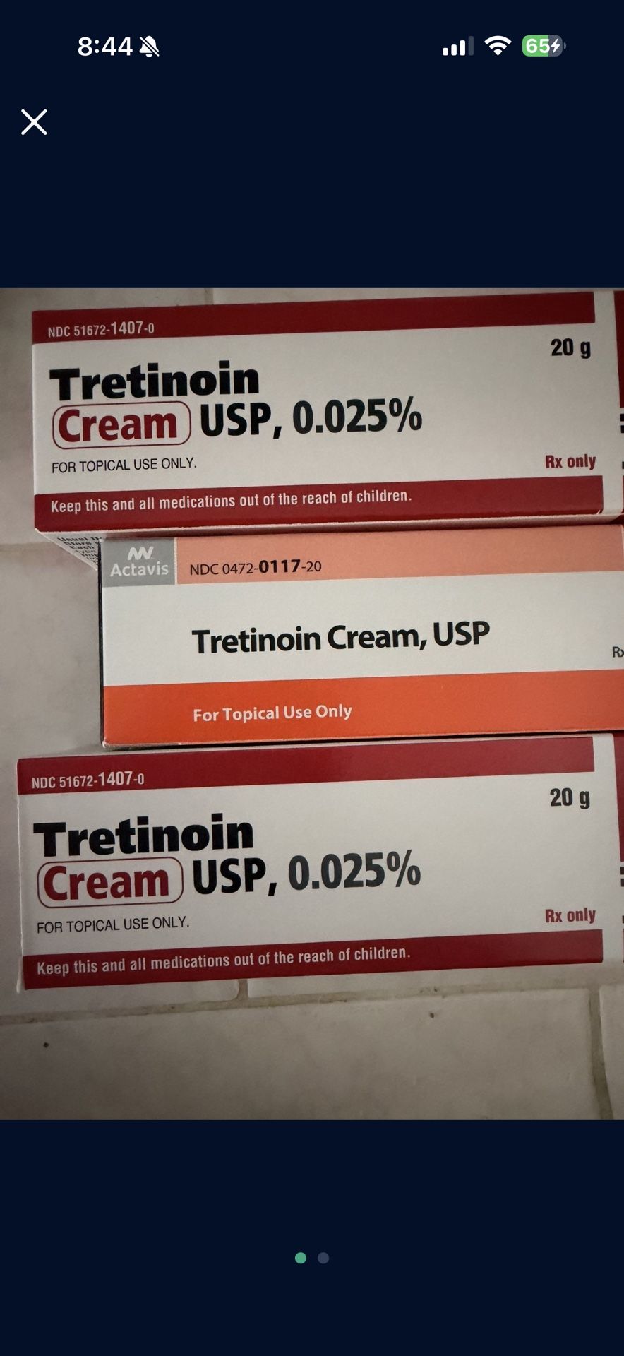 Tretinoin Cream Sealed/brand New