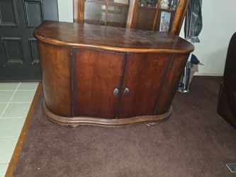 Wood Cabinet Console Table with Doors