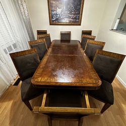 10 Chair Wood Dining Table 