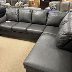 Stylish Leather Nice Sectional! 