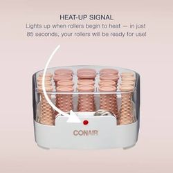 Conair Double Ceramic Hot Rollers for Long, Medium, and All Hair - Hair Curler - Hair Roller Clips Included - 1/2 inch, 3/4 inch, and 1 inch Rollers