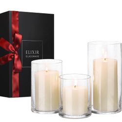 💥NEW 3 Pack Glass Vases/Candle Holder ($35 Retail)
