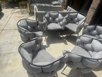 Gray Bubble Loveseat and Chair Lounge Set