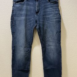 Blue Calvin Klein Jeans Straight Stone Wash 99% Cotton 1% Elastane Zip Sz 36X30*