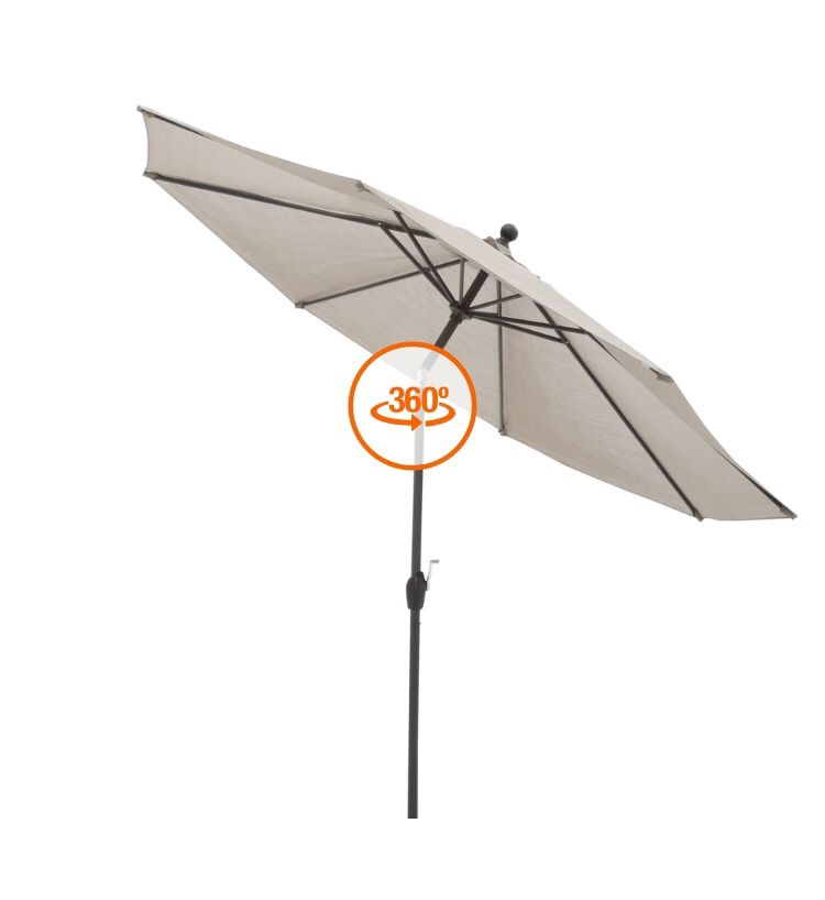 Hampton Bay Crestridge 10 ft. Steel Market Patio Umbrella in Sling