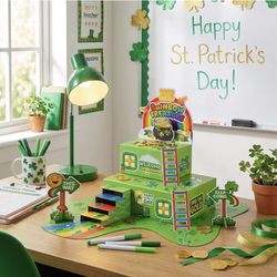 LEKSON St. Patrick’s Day Leprechaun Trap Craft Kit for Kids, Rainbow Treasure DIY Decoration