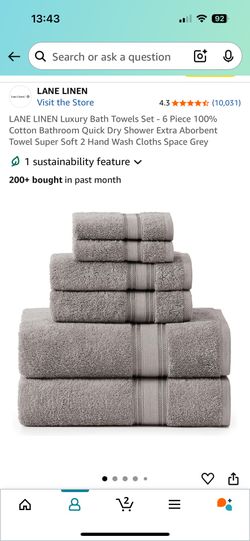 Soft Linen Luxury 6 Piece Towel Set 100%cotton