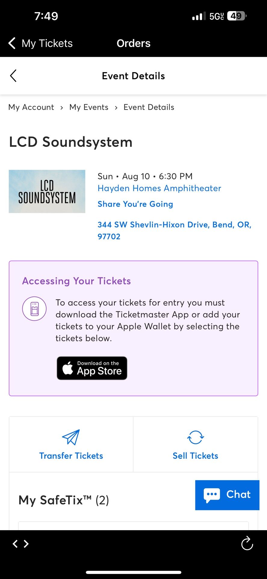 2 Tickets To LCD Soundsystem Bend OR 8/10/25