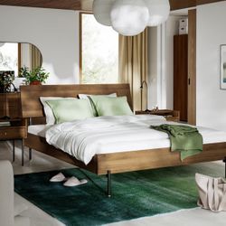 Brand new IKEA RÅDMANSÖ Queen Bed Frame in beautiful walnut-tone finish
