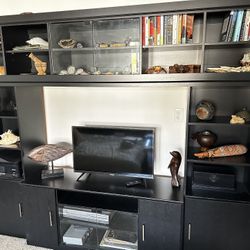 Wall unit, entertainment center