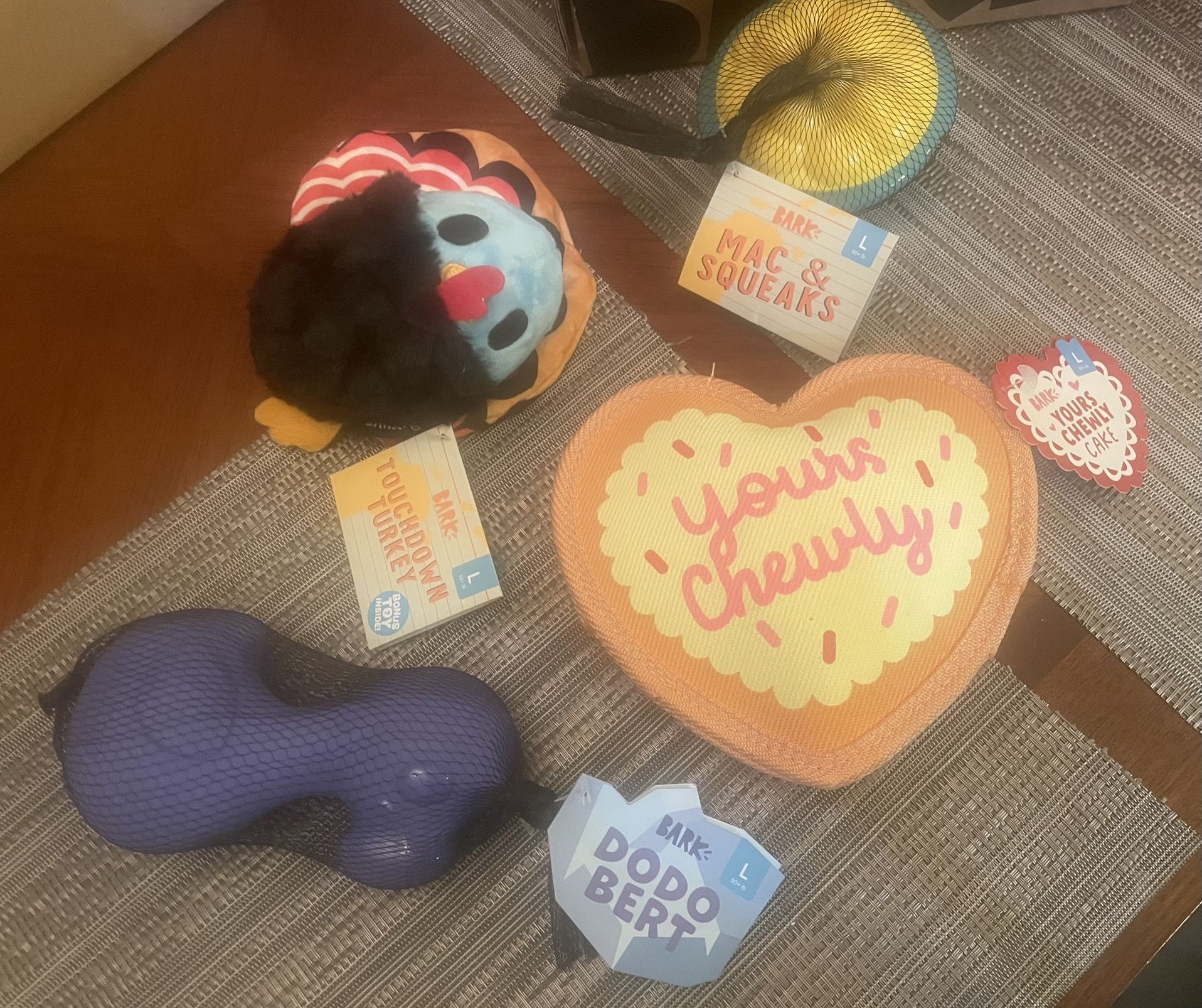 4 NWT Large Chewier Dog Toys Barkbox