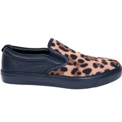 Gucci Men's Leopard Print Pony Hair Low-Top Slip-On Sneakers 7.5 G 