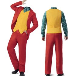 Men’s 3XL The Joker Men's Cosplay Costume Clown Clothes Red Suit Jacket