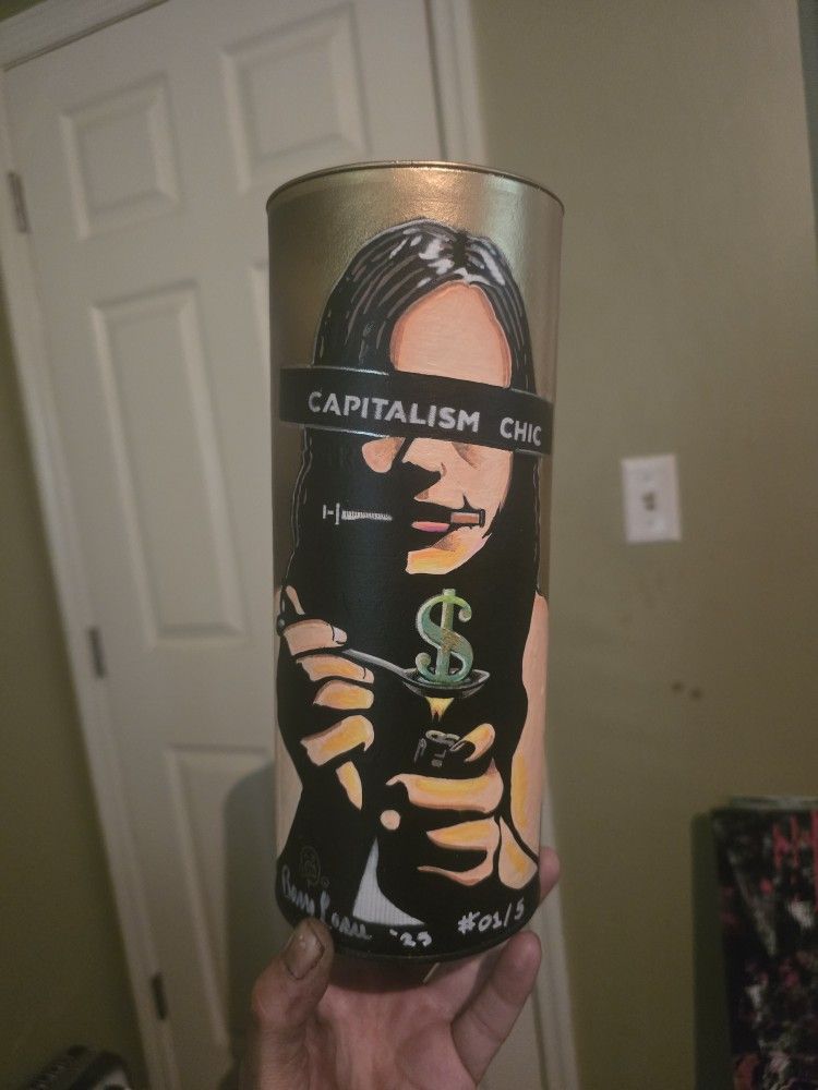 Hand Painted 20 Year Old Scotch Tin Container (Whiskey NOT Included) Graffiti/ Street Art  Banksy Obey Rum Wine Beer