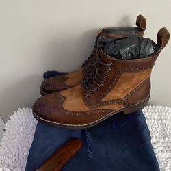 Size 11 Mahogany Wingtip Combat Boots 