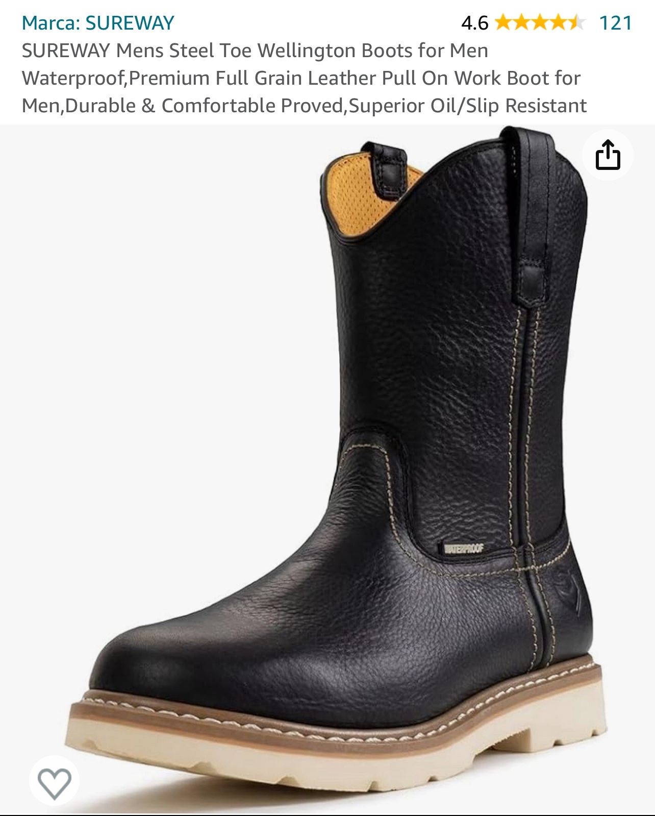 SUREWAY STEEL TOE WORK BOOTS 