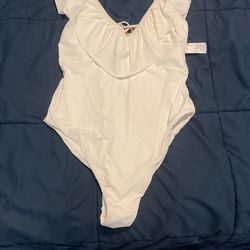 White Bathing Suit Size Large