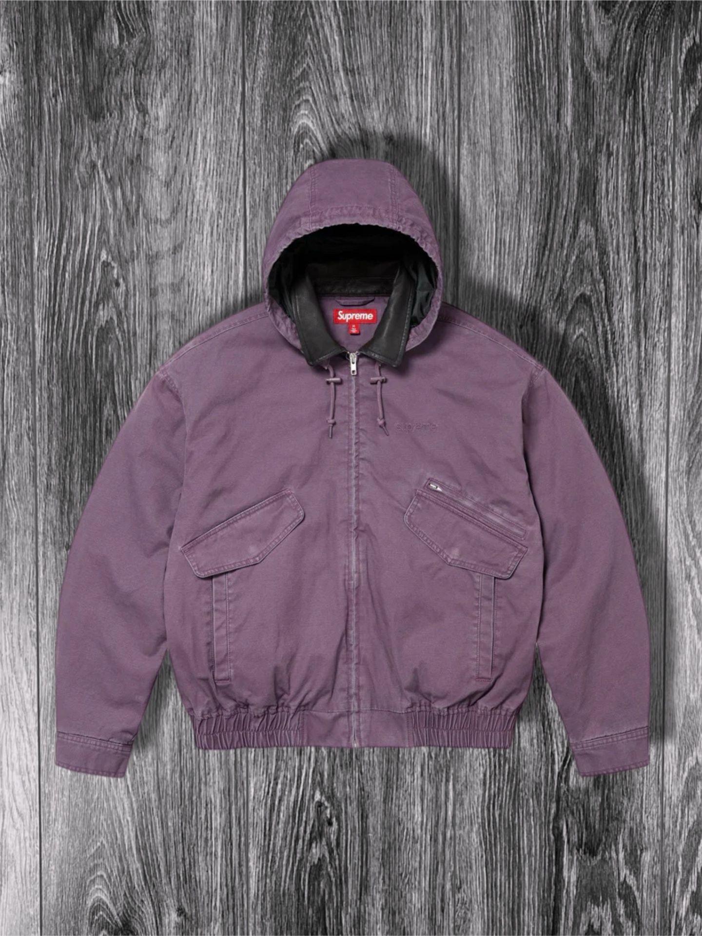 Supreme Leather Collar Utility Jacket ‘Dusty Purple’ New Size XL