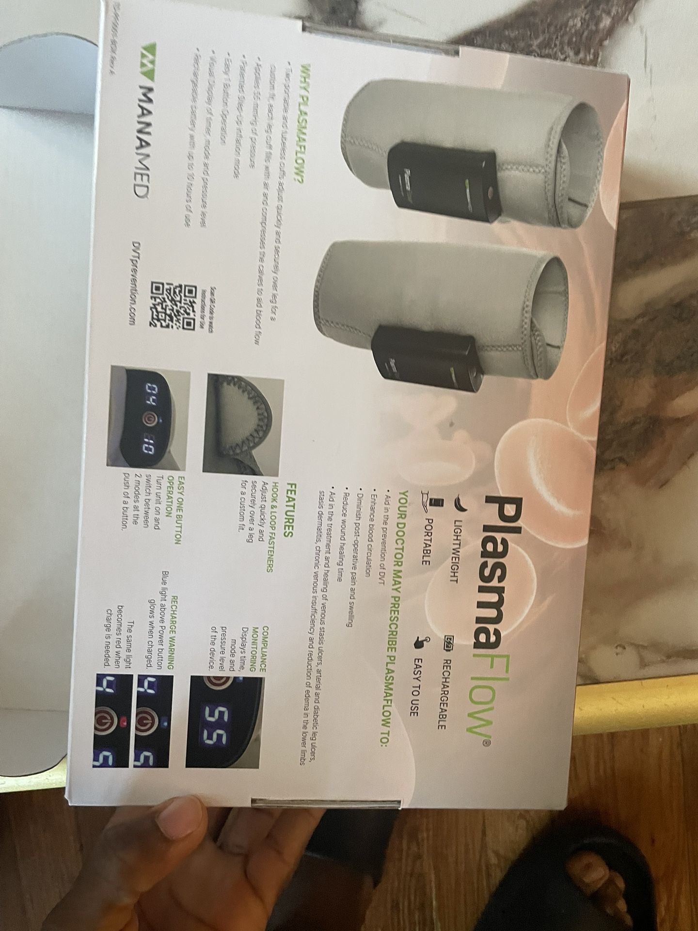 PlasmaFlow Portable Limb Compression Device – New, Rechargeable, In Box
