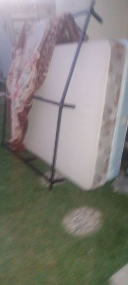 FREE QUEEN SIZE MATTRESS AND BOXSPRING WITH THE BED RAIL