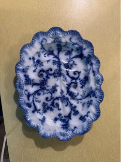 Rare 1899 Antique Flow Blue Ladle Tray – Ridgways "Gainsborough