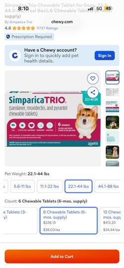 Simperica trio 6 months supply