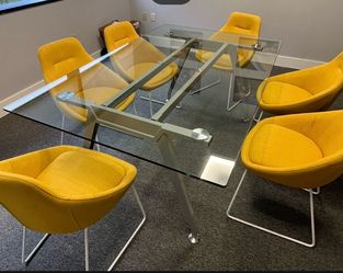 Conference Glass Desk and 6 Chairs