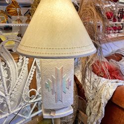 Vintage 1980’s  Pastel Aztec Table Lamp
