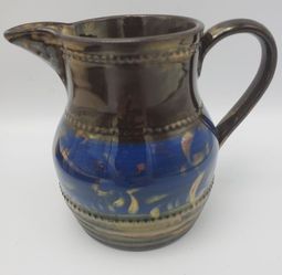 Victorian Antique Copper Lustre Blue Band Creamer