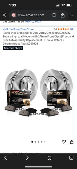 Subaru Impreza Performance Rotors And Ceramic Brake Pads