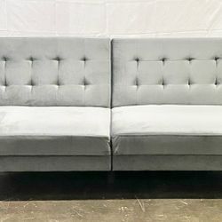 Tufted Sofa/ Couch/Sleeper, Gray Velvet *Free Delivery*