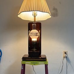 Beautiful Vintage Style Wooden Table Lamp And Shade