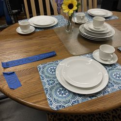 Light Wood Table With Bottom Metal Holder And Cheetah Print Light Wood Chair 