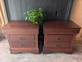 Mahogany Nightstands, Set of 2