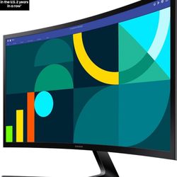 SAMSUNG 24" Essential S3 (S36GD) Series FHD 1800R Curved Computer Monitor,