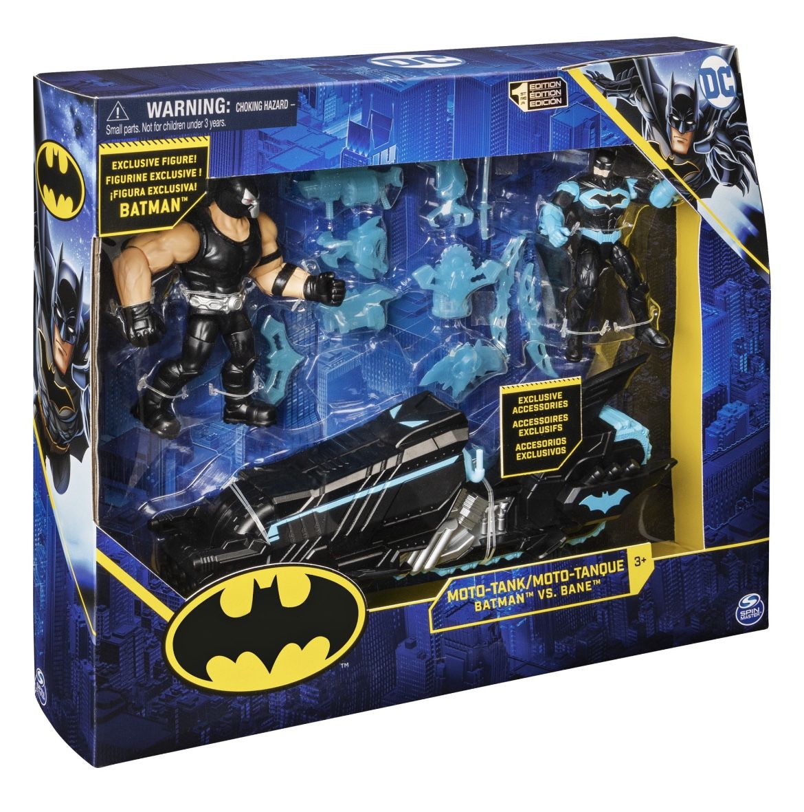 DC Comics Spin Master Batman Moto-Tank Vehicle 4" Bane & Batman Action Figure