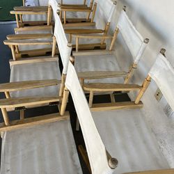 Set Of 8 Outdoor Canvas Chairs