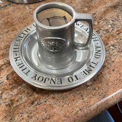 Pewter Mug And Serving Plate