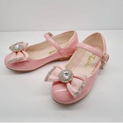 Pink Girls Mary Jane Shoes Size 1, Girls Princess Shoes Dress Shoes Flat Shoes