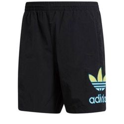 Mens Adidas Woven Shorts big trefoil black size M