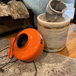 6” Inline Fan With Large Carbon Filter Good Condition