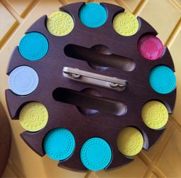 Vintage Bakelite Poker Chips With Carousel Holder