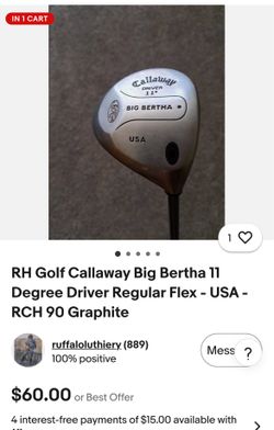 CALLAWAY BIG BERTHA 10 degree wood