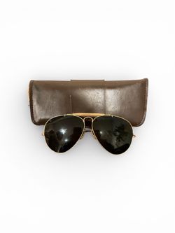 Ray-Ban USA Vintage 1980s B&L Aviator Driver TGM Outdoorsman I Sunglasses & Case