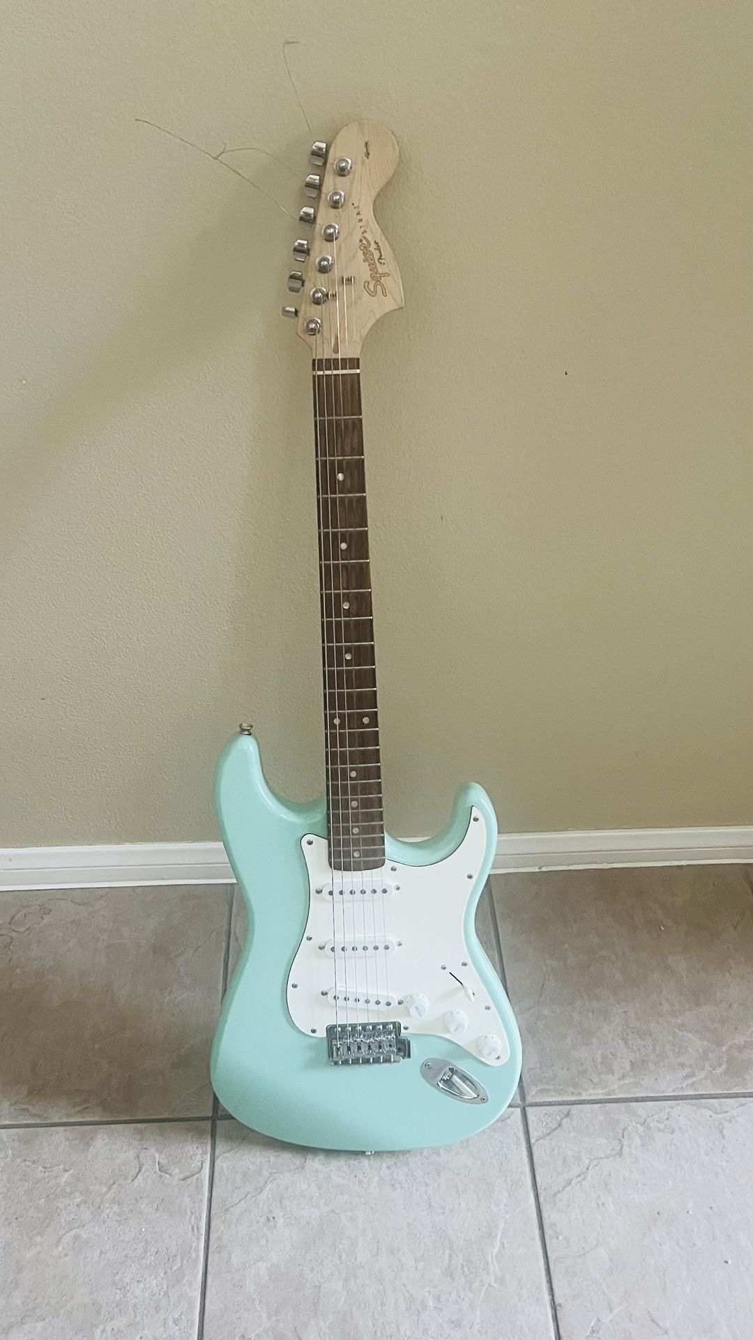 Fender Green Squier Strat Electric Guitar