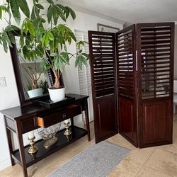 Entry table and Wooden Folding Room Divider