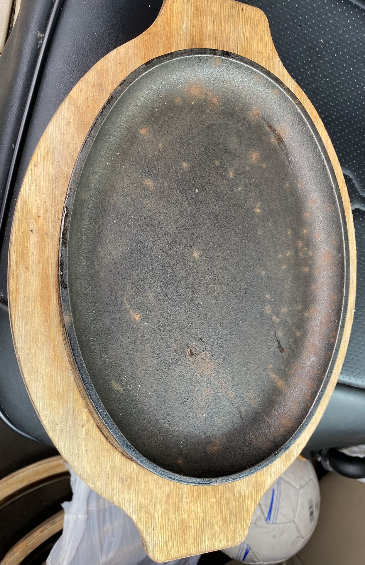 Iron Plate With Wood Base