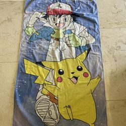 Vintage 1999 Nintendo Pokemon Gotta Catch Em All Beach Towel Ash and Pikachu